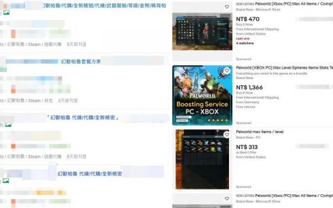 《幻兽帕鲁》出现代练、开传点、全图鉴服务？ 还提供夸张的全素材9999个