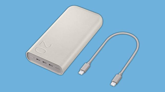 Samsung 新款 USB-C 移动电源 20,000mAh 容量支持 45W 快充