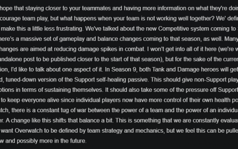 《守望先锋2》第9赛季将让全英雄有被动自愈，快速对战重生时间更快