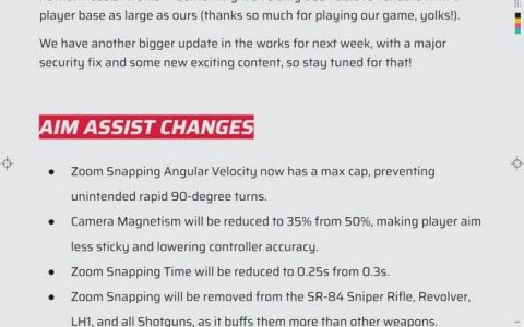 比《Apex英雄》还快，《THE FINALS》抢先削弱辅助瞄准，PC端软转将无法获得辅瞄功能