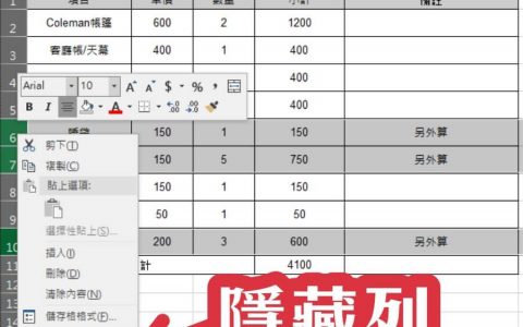 Excel SUBTOTAL 公式教学，扣除隐藏字段再计算， 搭配指令代码就搞定