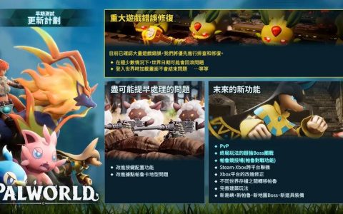 《幻兽帕鲁》未来更新路线图公开！ 将有帕鲁竞技场、跨平台、服务器转移等新功能