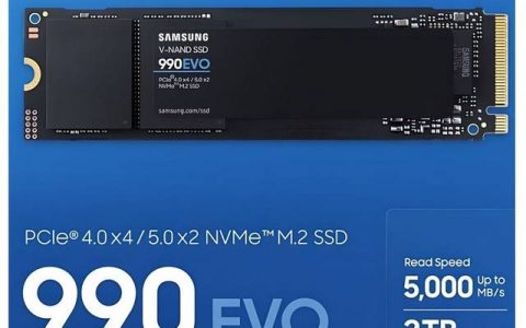 SAMSUNG 990 EVO NVMe SSD 可支持PCIe 4.0 x4或5.0 x2接口