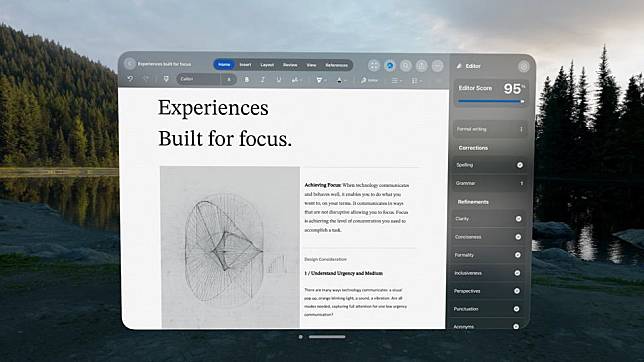 微软为 Microsoft 365 推出 Vision Pro 版本