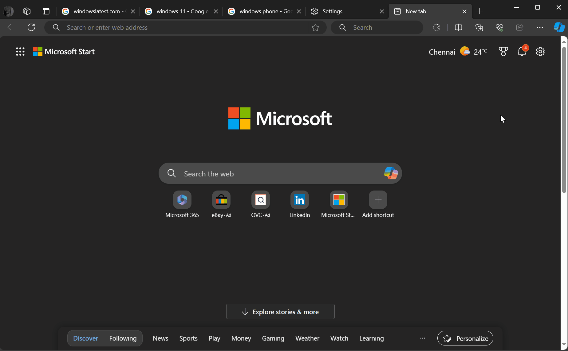 微软正打算为 Microsoft Edge 加入第二个搜索字段，让你查资料更容易 - 