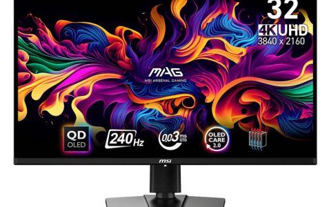 4K/240Hz QD-OLED电竞屏幕价格战开打，微星MSI MPG 321URX售价不到1000美元