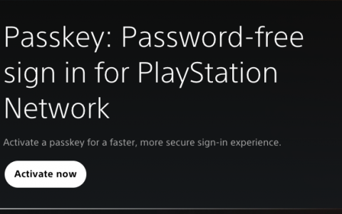 PlayStation新增Passkey 登入再不需密码