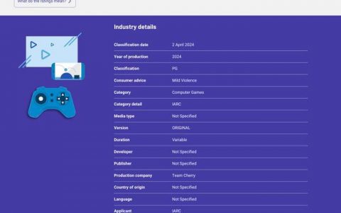 《空洞骑士：丝绸之歌》离发售又更近一步！确认通过澳洲分级