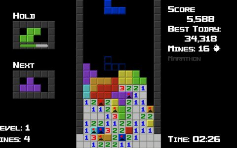 Steam消除游戏Tetrisweeper 俄罗斯方块与踩地雷合体 2种玩法也有2种死法