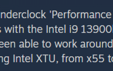 Intel第13/14代Core处理器高性能下造成游戏闪退