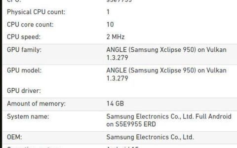 Samsung Exynos 2500 处理器曝光，Xclipse 950 GPU，似乎难以抗衡 8 Gen4