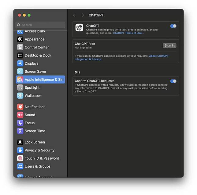 macOS Sequoia 15.2 新增多项 AI 功能 集成 ChatGPT 成亮点