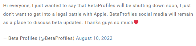 iOS 16 Beta开发者描述档无法从第三方下载了！分析苹果要求下架的原因 第2张