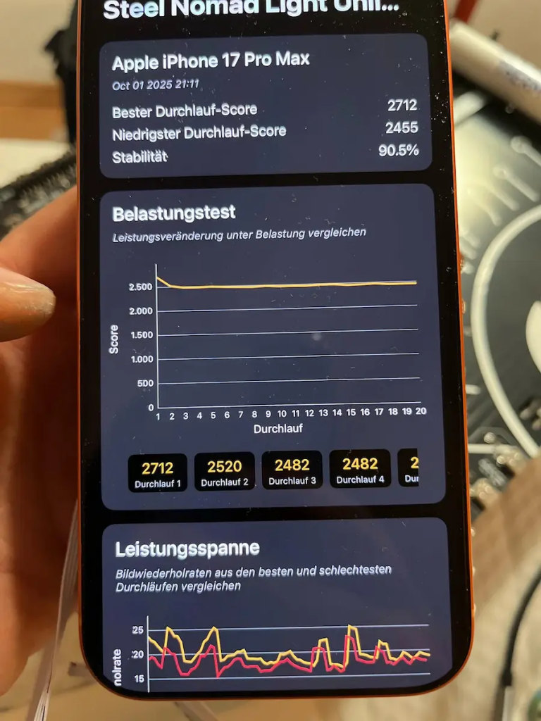网友改装iPhone 17 Pro Max散热器 A19 Pro效能稳定暴增90%