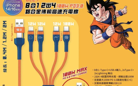 《XPower x 龙珠Z》推出三款产品，高速充电线、旅行充电器、肌肉按摩枪