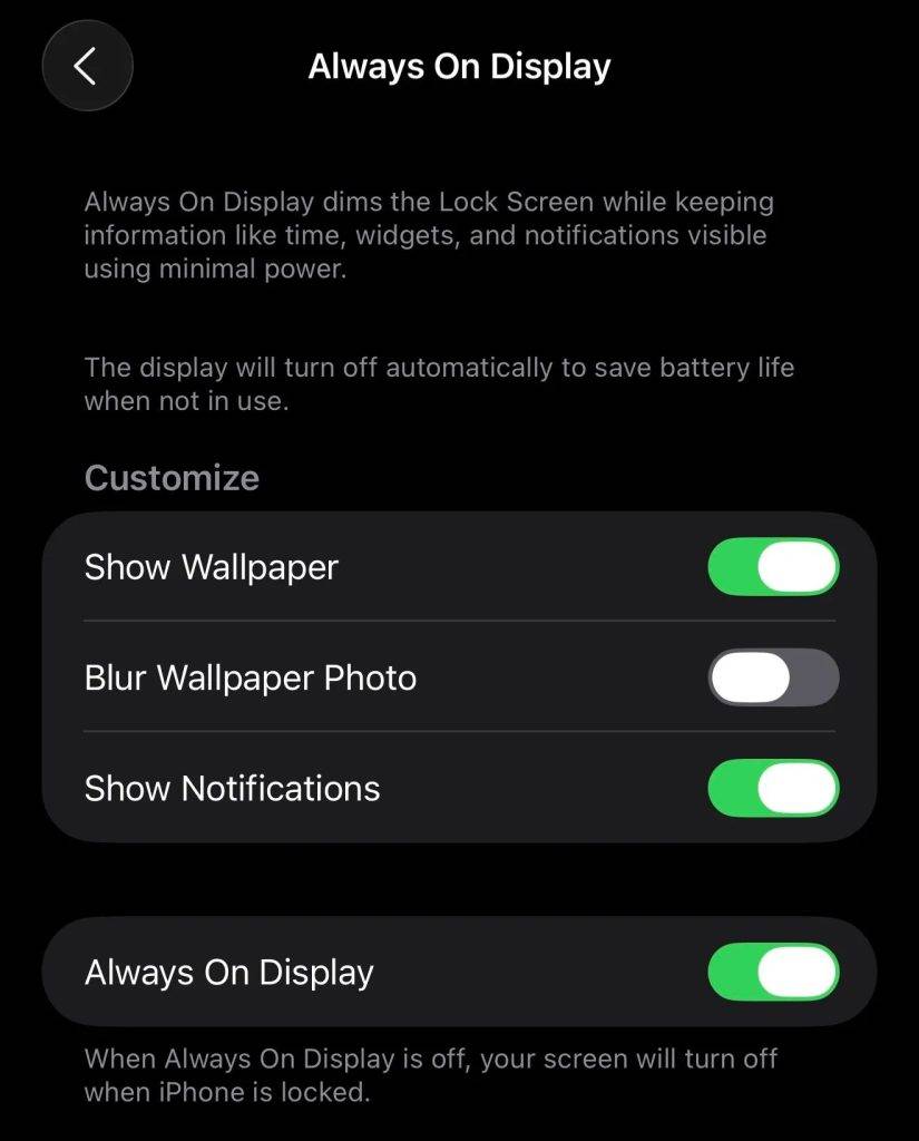 向来 iPhone 有用「常亮」模式要留意 iOS 26 会默认生效时模糊化处理背景图片