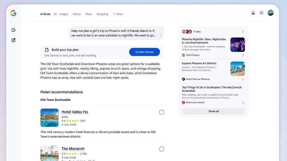 谷歌 搜尋在 AI 模式中新增了旅遊相關新功能 - 電腦王阿達 谷歌 搜索在 AI 模式中新增了旅游相关新功能 -