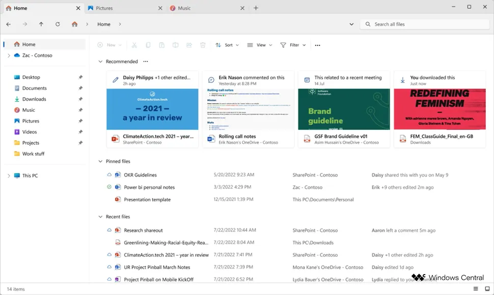 微软暂停了 Windows 11 文件总管「推荐档案」功能的更新