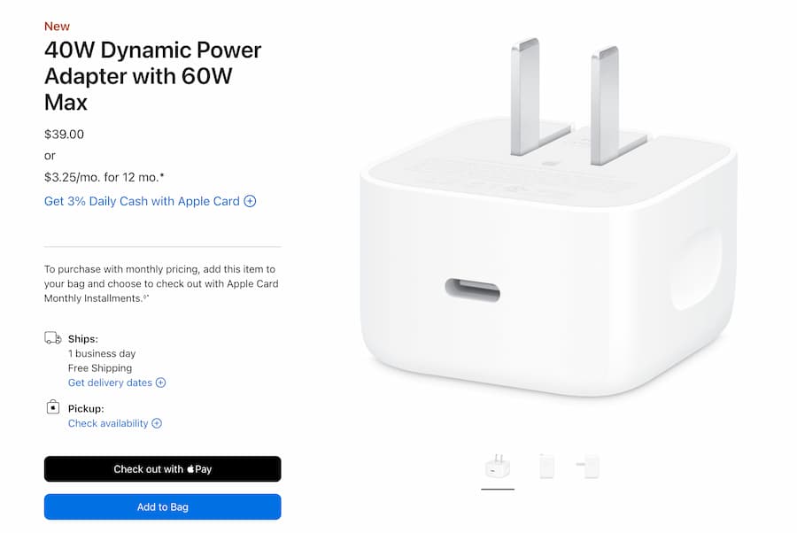 苹果原厂40W动态充电器规格