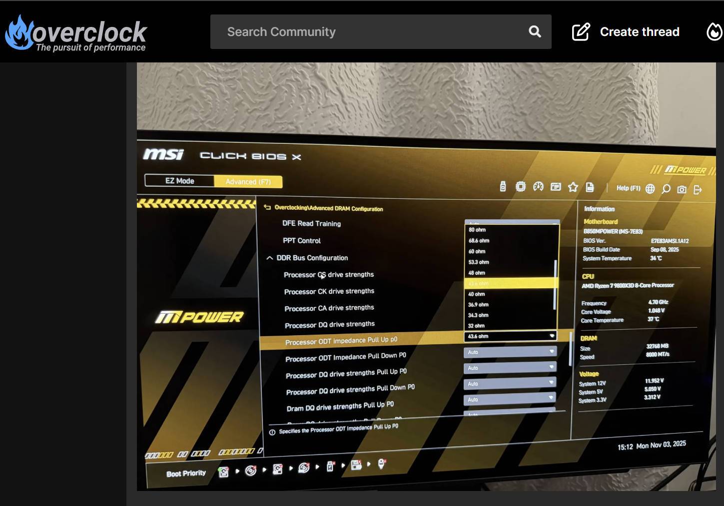 MSI B850MPOWER 正式支持 ODT GROUP B,其他主板陆续跟上!