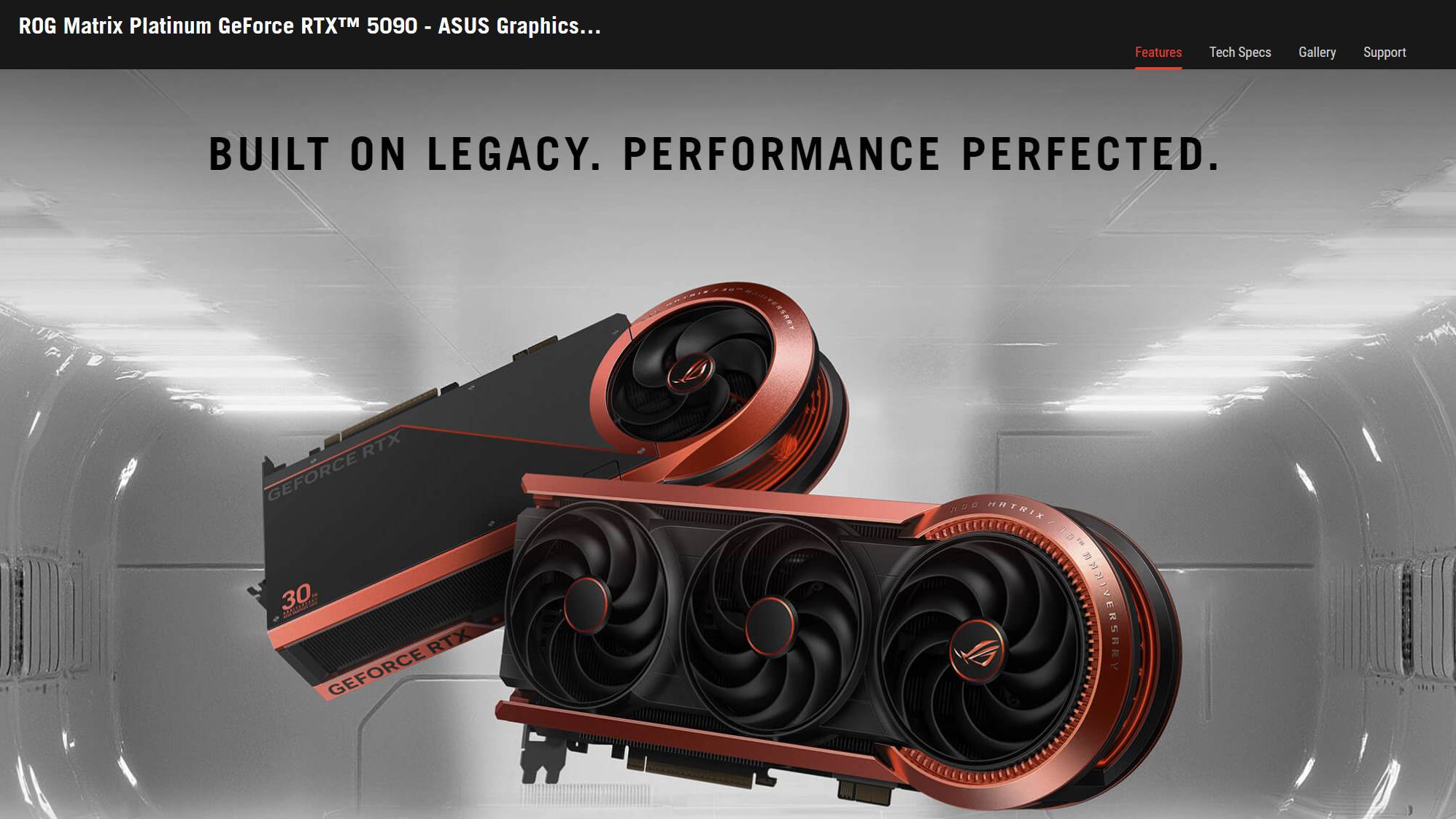 华硕 ROG MATRIX PLATINUM RTX 5090 产品页面已上线!