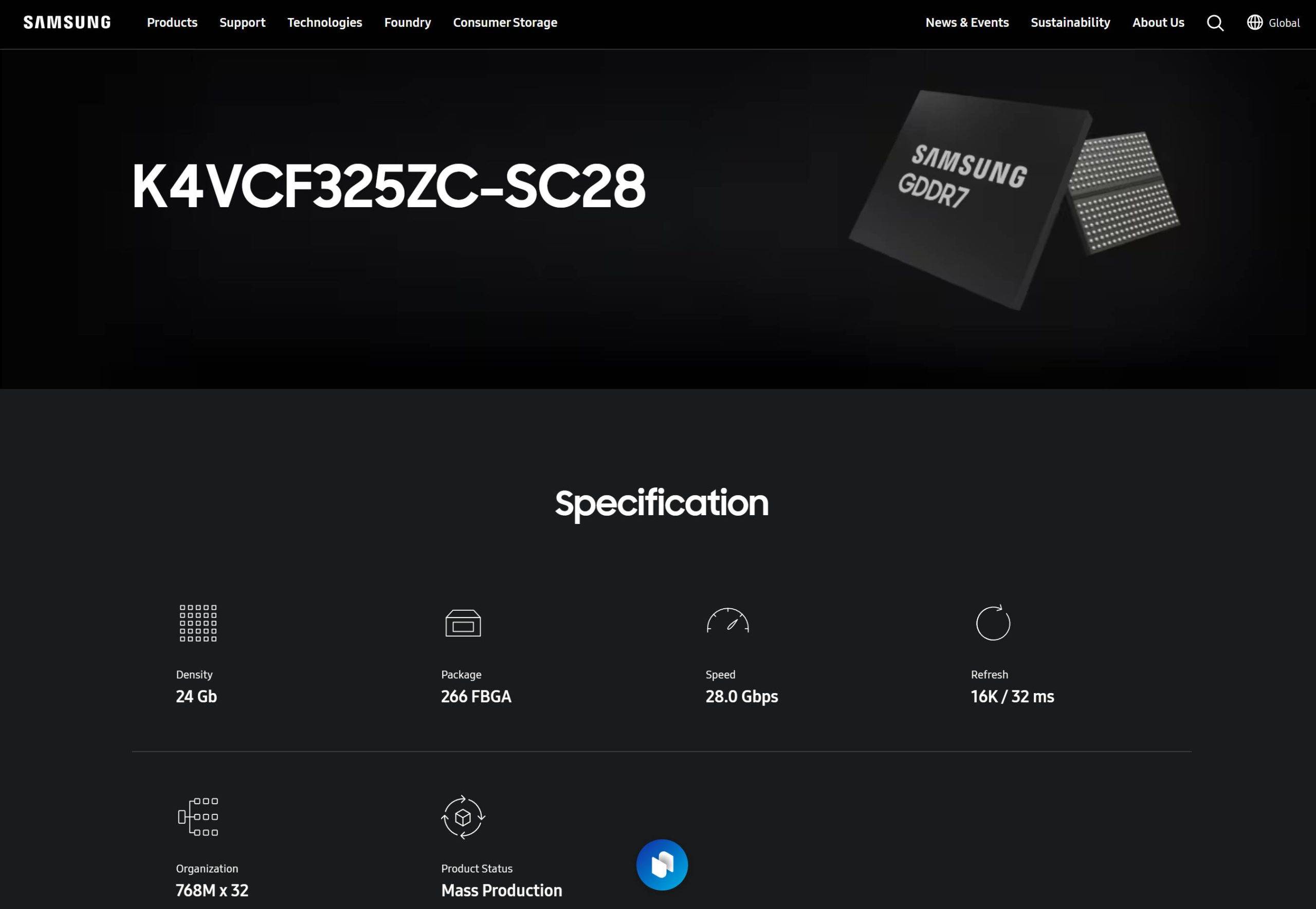 SK HYNIX 2026 发布 3GB 48Gbps GDDR7？