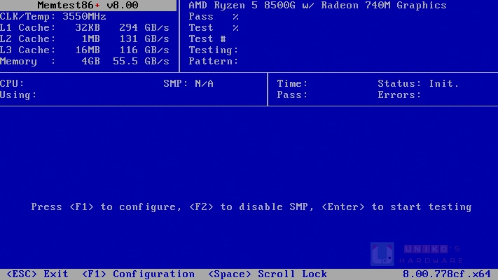 Memtest86+ V8.00 - 免费内存测试软件