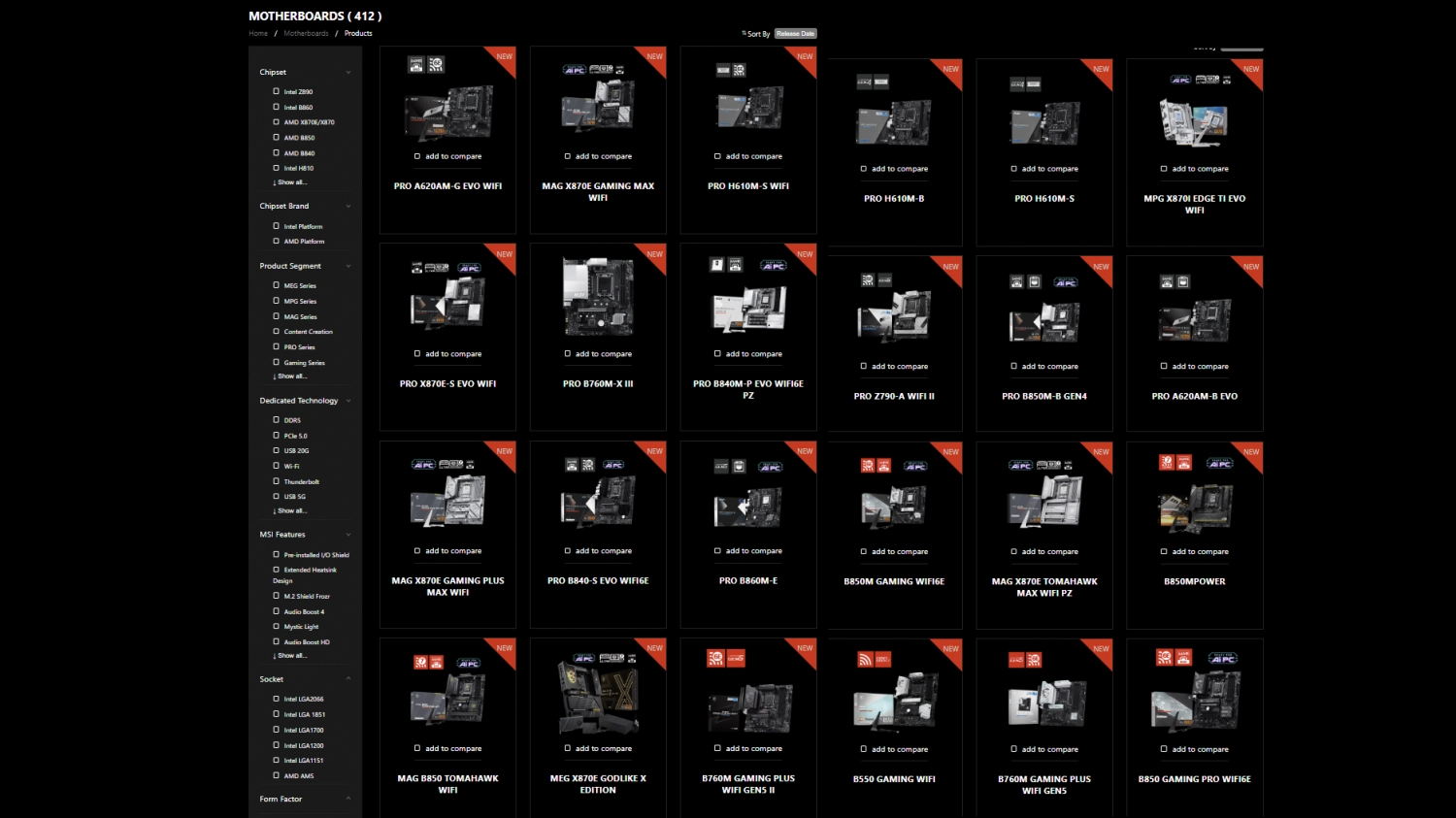 2025 年末 MSI 推出大量新主板!