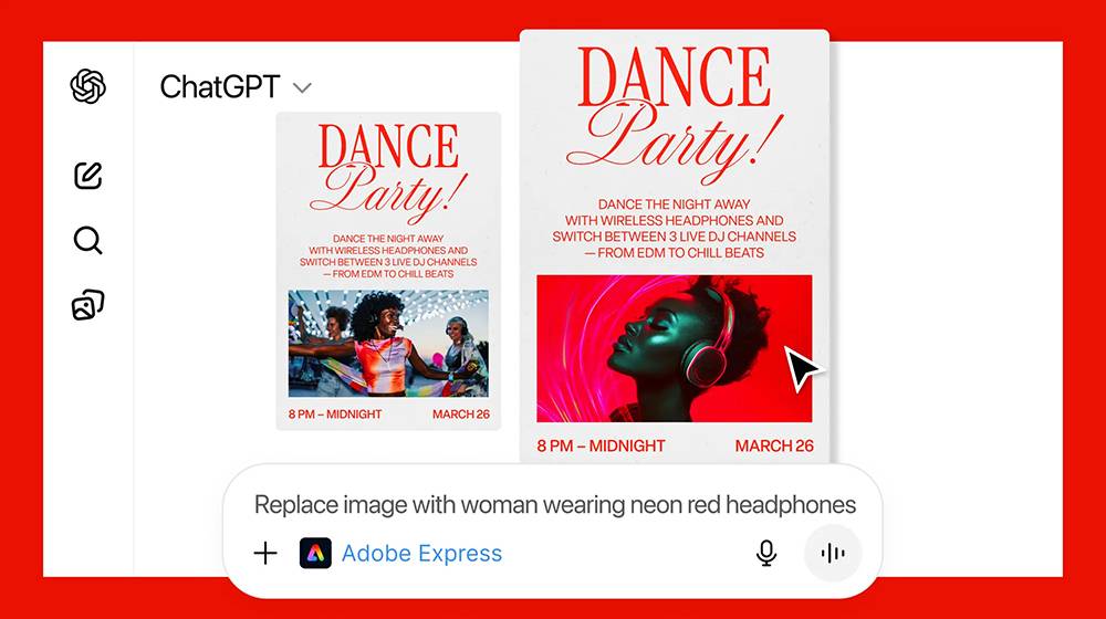 零基础也能当修图高手! ChatGPT 内置 Photoshop、Express、Acrobat 全都免费用(教程) -